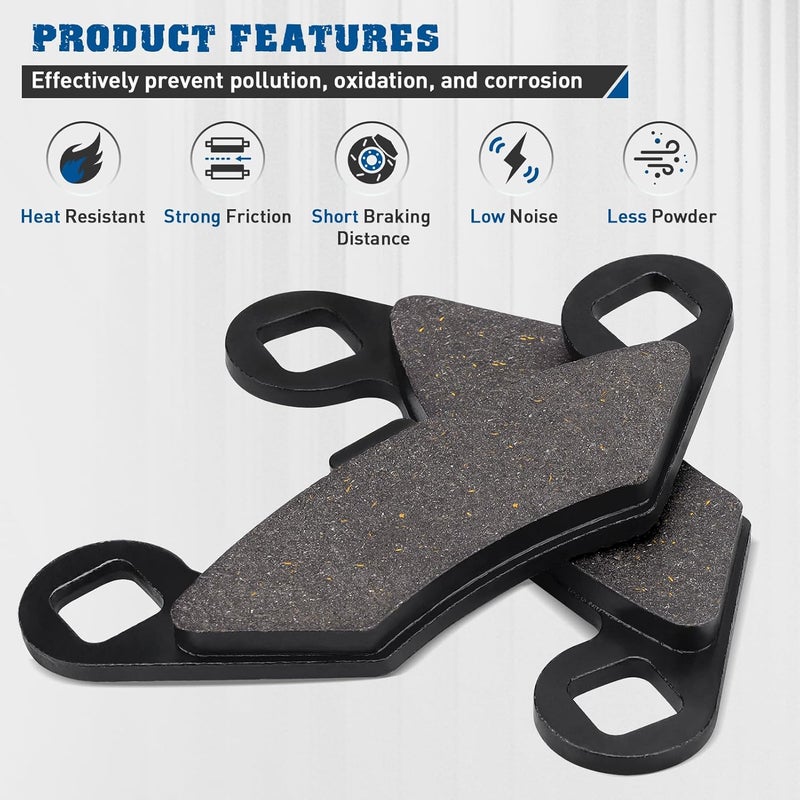 SOLLON Front and Rear Brake Pads for Polaris RZR 800 2008-2014 RZR S 800 RZR 800S 2009-2014 RZR 570 2012-2015 - Image 5